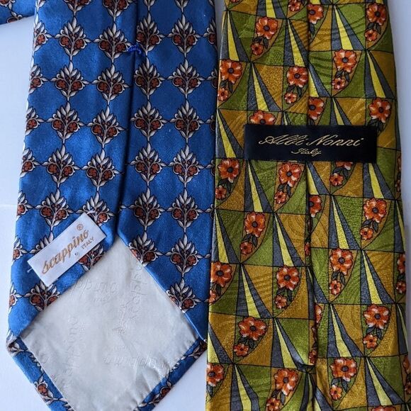 Vintage Italian Silk Tie Ties Set Of 2 - Picture 3 of 8